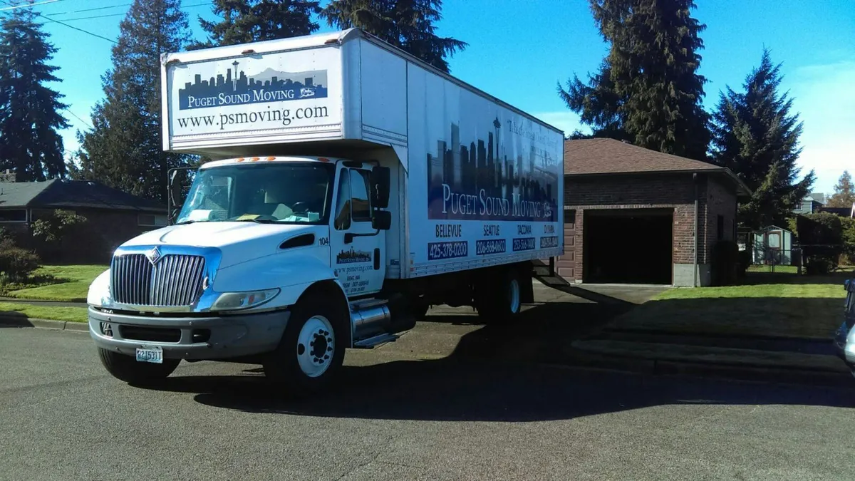 Puget Sound Moving truck in Spokane